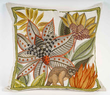 Charger l'image dans la galerie, Coussin en lin carré "Singes"