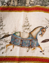 Charger l'image dans la galerie, Plaid en lin "chevaux et éléphants"