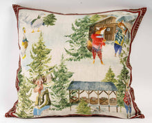 Charger l'image dans la galerie, Coussin carré en lin " Balade en Montagne"