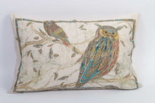 Charger l'image dans la galerie, Coussin rectangulaire en lin "Hiboux"