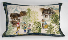 Charger l&#39;image dans la galerie, Coussin rectangulaire en lin &quot;Balade en montagne&quot;
