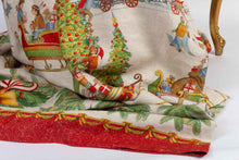 Load image into Gallery viewer, Linen throw &quot;Train de noël&quot;
