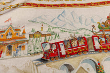 Load image into Gallery viewer, Linen throw &quot;Train de noël&quot;
